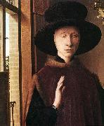 EYCK, Jan van Portrait of Giovanni Arnolfini and his Wife (detail) dre France oil painting reproduction